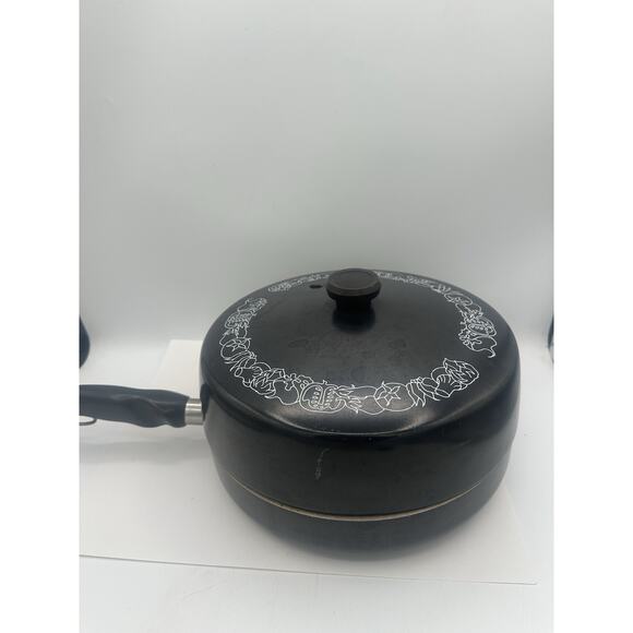 Wear-Ever Registered Aluminum Black Enamel 1 Qt. Stock Pot Dutch Oven Retro - Picture 7 of 9